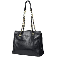 プラダ ロゴ チェーン トートバッグ ショルダーバッグ トートバッグ ナイロン ネロ(ブラック) レディース ブランドバッグ・小物 【中古】brbag