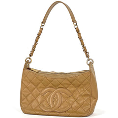 シャネル ココマーク チェーン ショルダーバッグ ワンショルダー マトラッセ ショルダーバッグ キャビアスキン ベージュ レディース 【中古】brbag