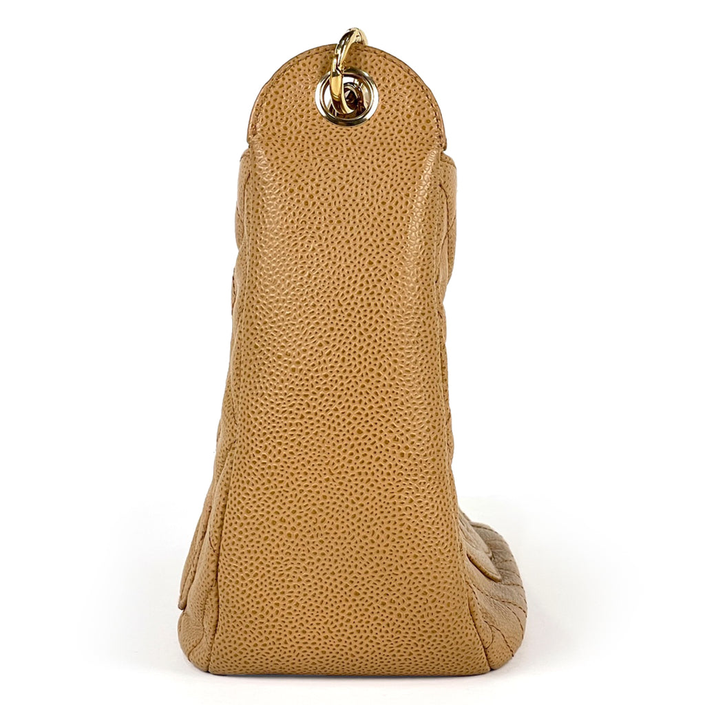 シャネル ココマーク チェーン ショルダーバッグ ワンショルダー マトラッセ ショルダーバッグ キャビアスキン ベージュ レディース 【中古】brbag