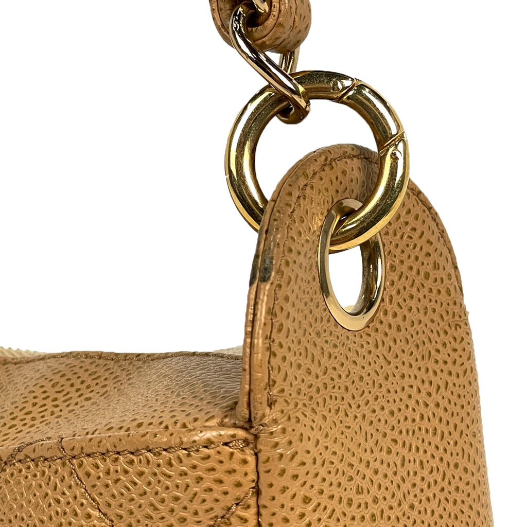 シャネル ココマーク チェーン ショルダーバッグ ワンショルダー マトラッセ ショルダーバッグ キャビアスキン ベージュ レディース 【中古】brbag