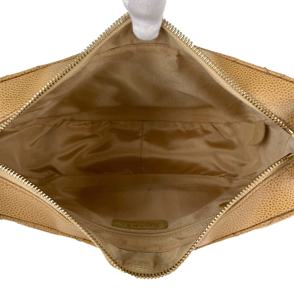 シャネル ココマーク チェーン ショルダーバッグ ワンショルダー マトラッセ ショルダーバッグ キャビアスキン ベージュ レディース 【中古】brbag