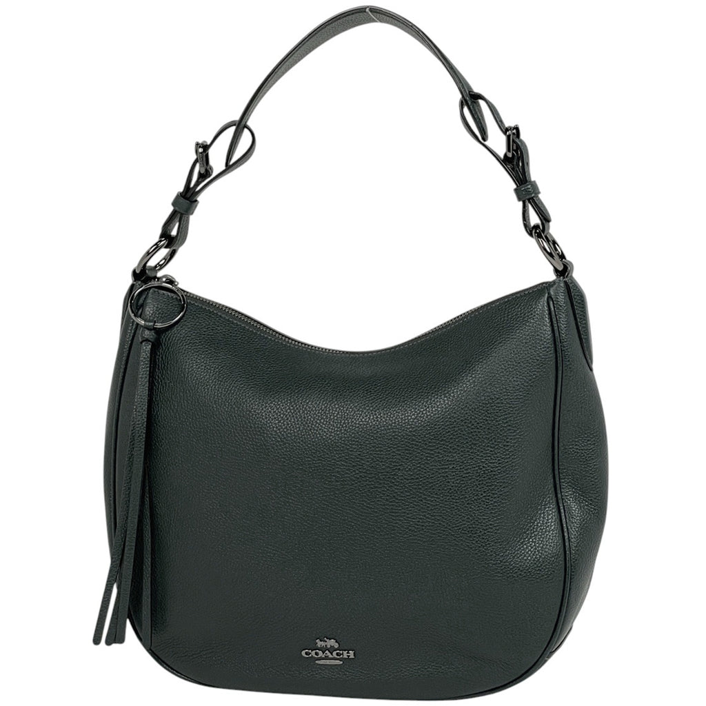 コーチ ロゴ ショルダーバッグ ワンショルダー フリンジ タッセル ショルダーバッグ レザー ダークグリーン 35593 レディース 【中古】brbag