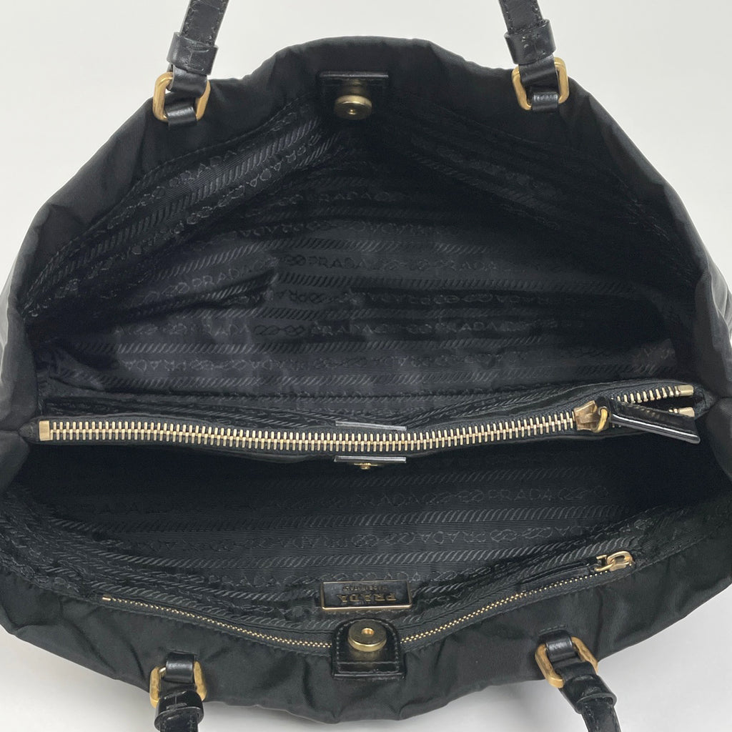 プラダ ロゴプレート トートバッグ ハンドバッグ トートバッグ ナイロン ネロ(ブラック) レディース 【中古】brbag