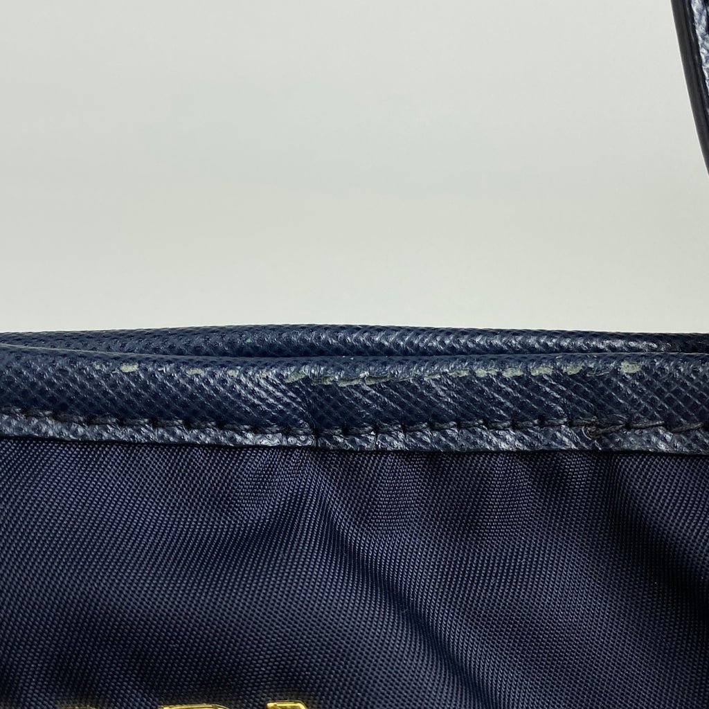 プラダ ロゴ トートバッグ ショルダーバッグ 肩掛け トートバッグ ナイロン ネイビー レディース 【中古】brbag
