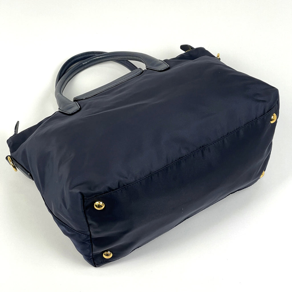 プラダ ロゴプレート ハンドバッグ 2WAY ショルダーバッグ ハンドバッグ ナイロン ネイビー BN2106 レディース 【中古】brbag