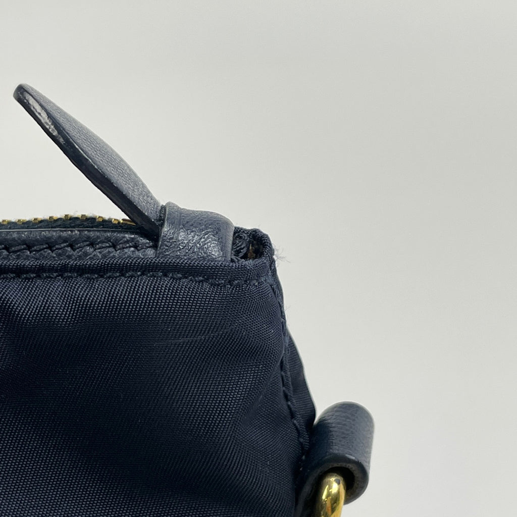 プラダ ロゴプレート ハンドバッグ 2WAY ショルダーバッグ ハンドバッグ ナイロン ネイビー BN2106 レディース 【中古】brbag