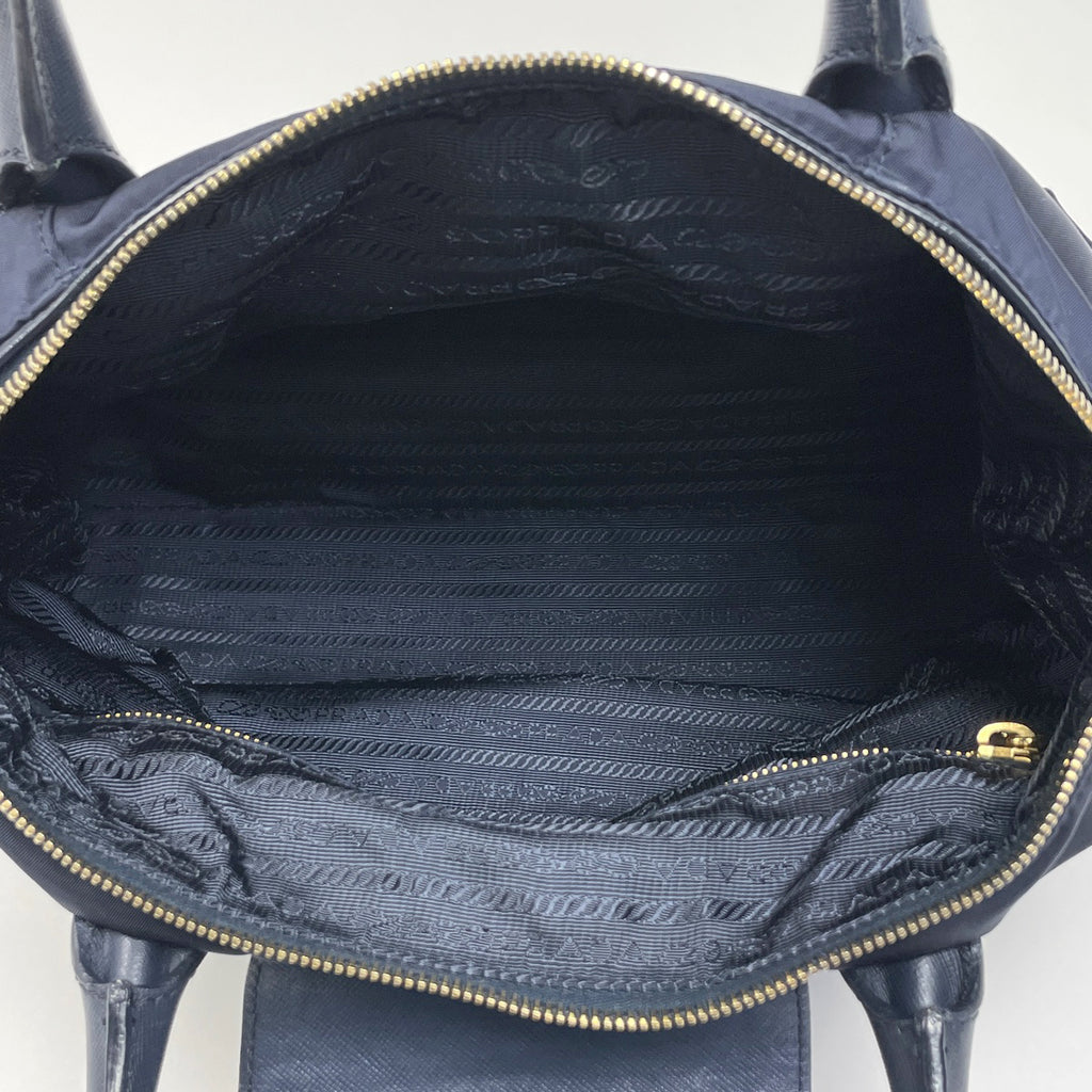 プラダ ロゴプレート ハンドバッグ 2WAY ショルダーバッグ ハンドバッグ ナイロン ネイビー BN2106 レディース 【中古】brbag