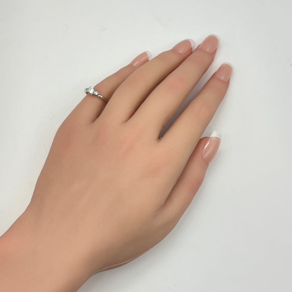 ダイヤモンド デザインリング プラチナ 指輪 メレダイヤ リング 10号 Pt900 ダイヤモンド レディース ノンブランドジュエリー 【中古】nbjwl