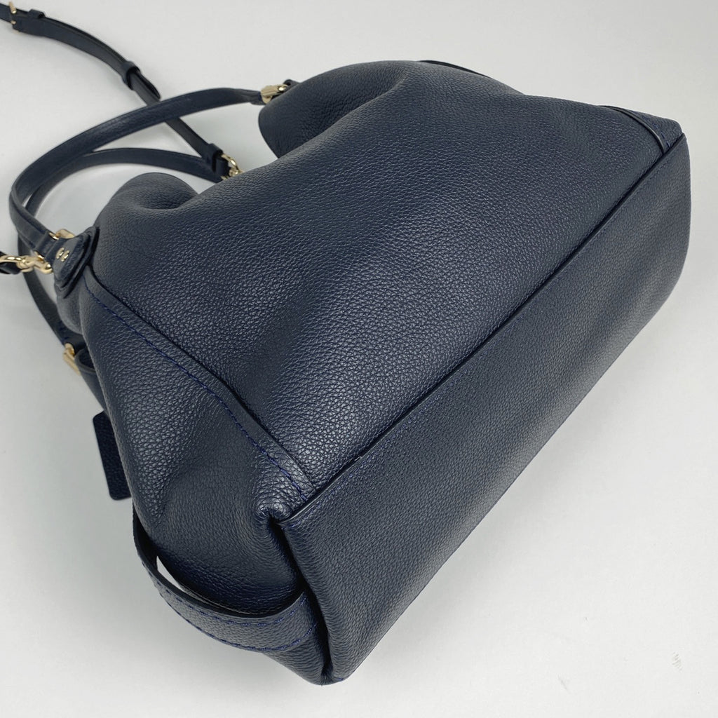 コーチ イーディ ハンドバッグ ロゴ 2WAY ショルダーバッグ ハンドバッグ レザー ネイビー 57124 レディース 【中古】brbag