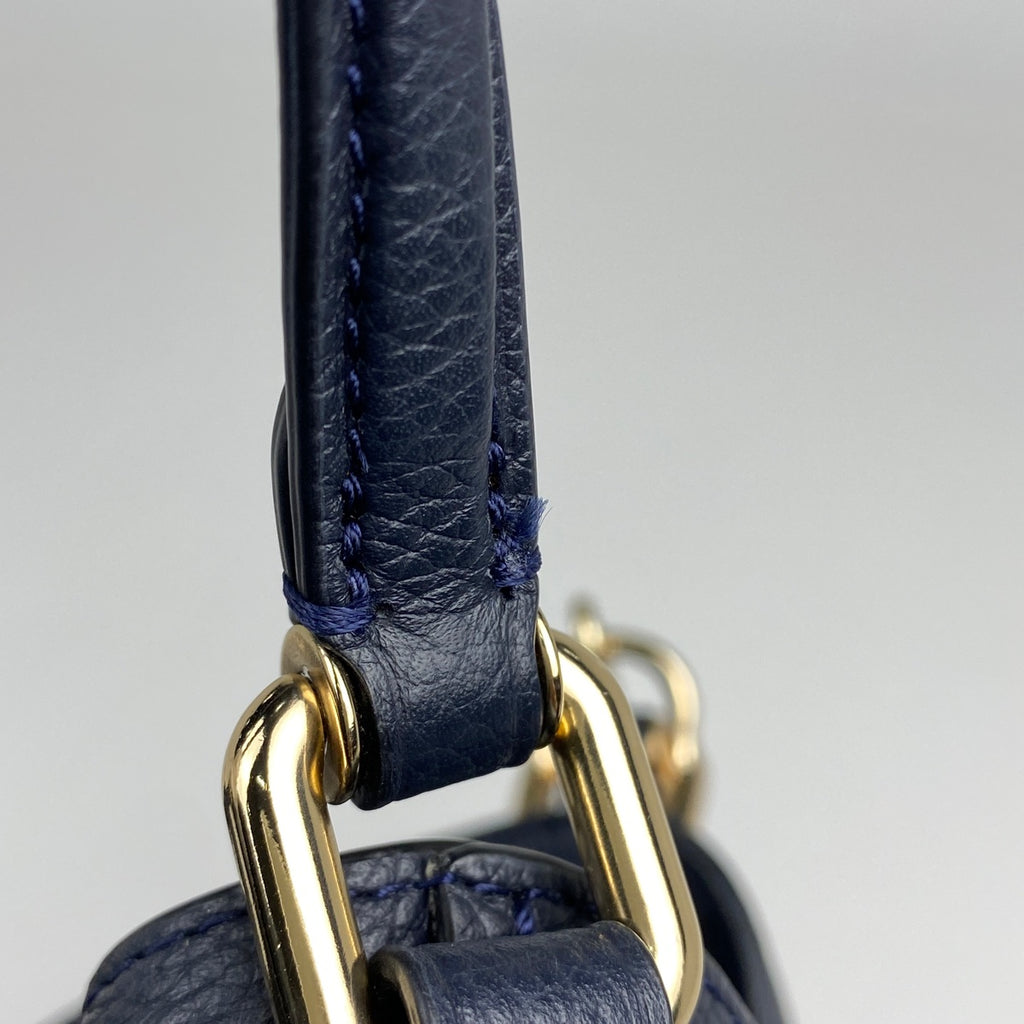 コーチ イーディ ハンドバッグ ロゴ 2WAY ショルダーバッグ ハンドバッグ レザー ネイビー 57124 レディース 【中古】brbag