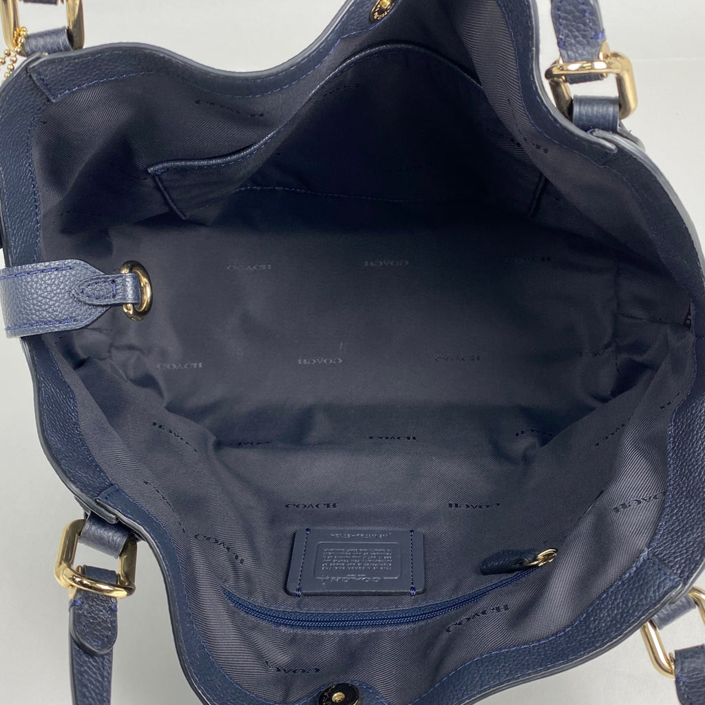 コーチ イーディ ハンドバッグ ロゴ 2WAY ショルダーバッグ ハンドバッグ レザー ネイビー 57124 レディース 【中古】brbag