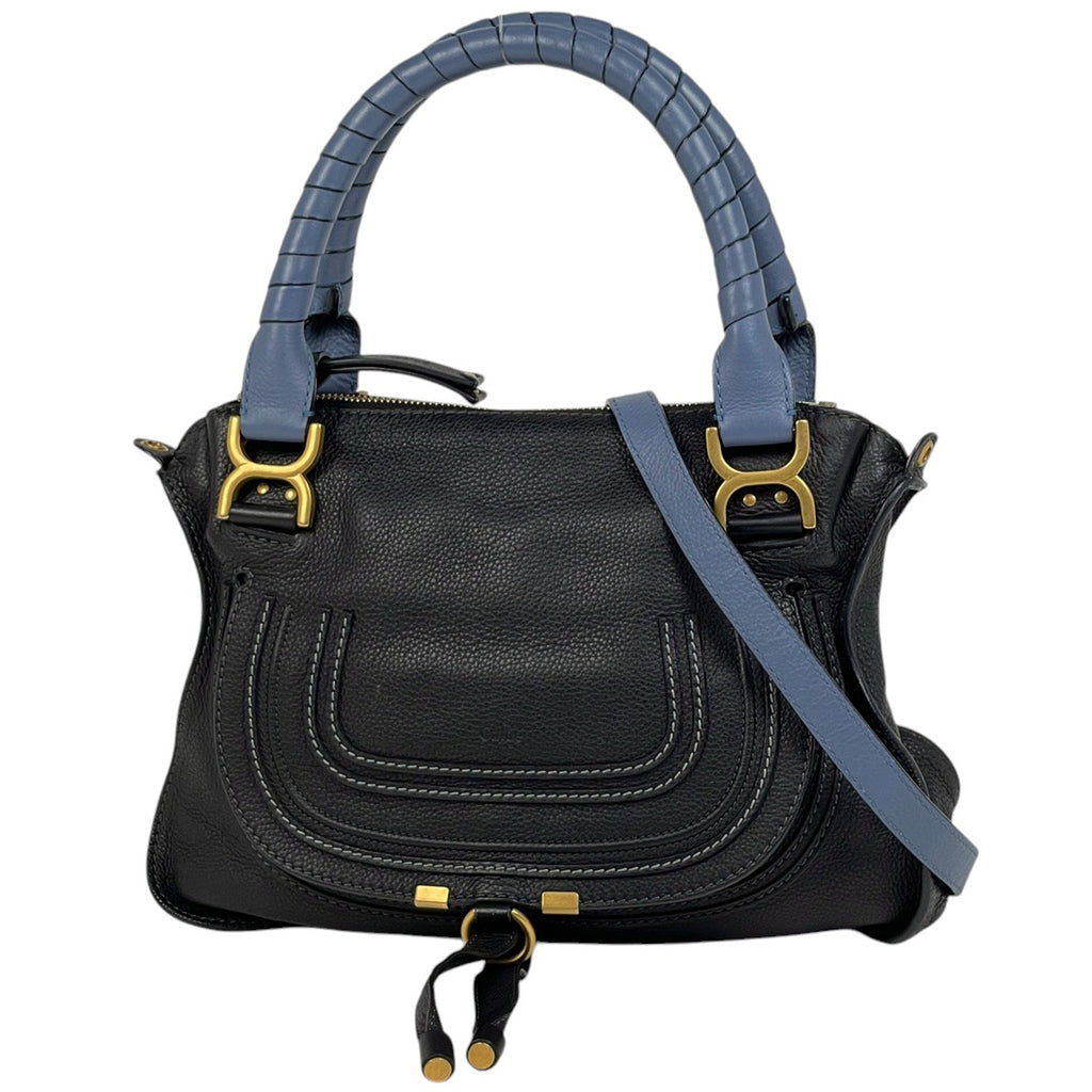 クロエ マーシー ハンドバッグ 2WAY ショルダーバッグ ハンドバッグ レザー ネイビー レディース 【中古】brbag