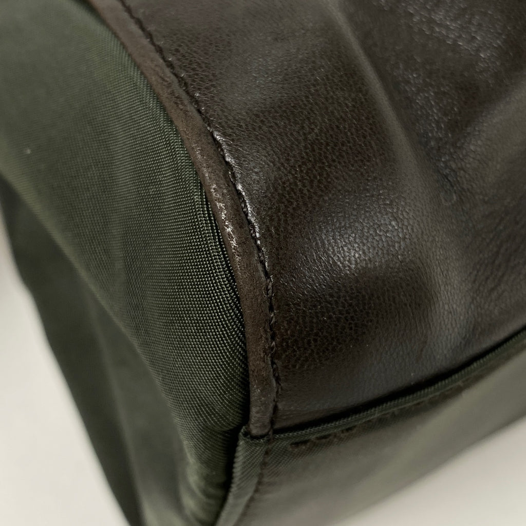 プラダ ロゴ チェーン トートバッグ ショルダーバッグ トートバッグ レザー ブラウン グリーン B4328 レディース 【中古】brbag