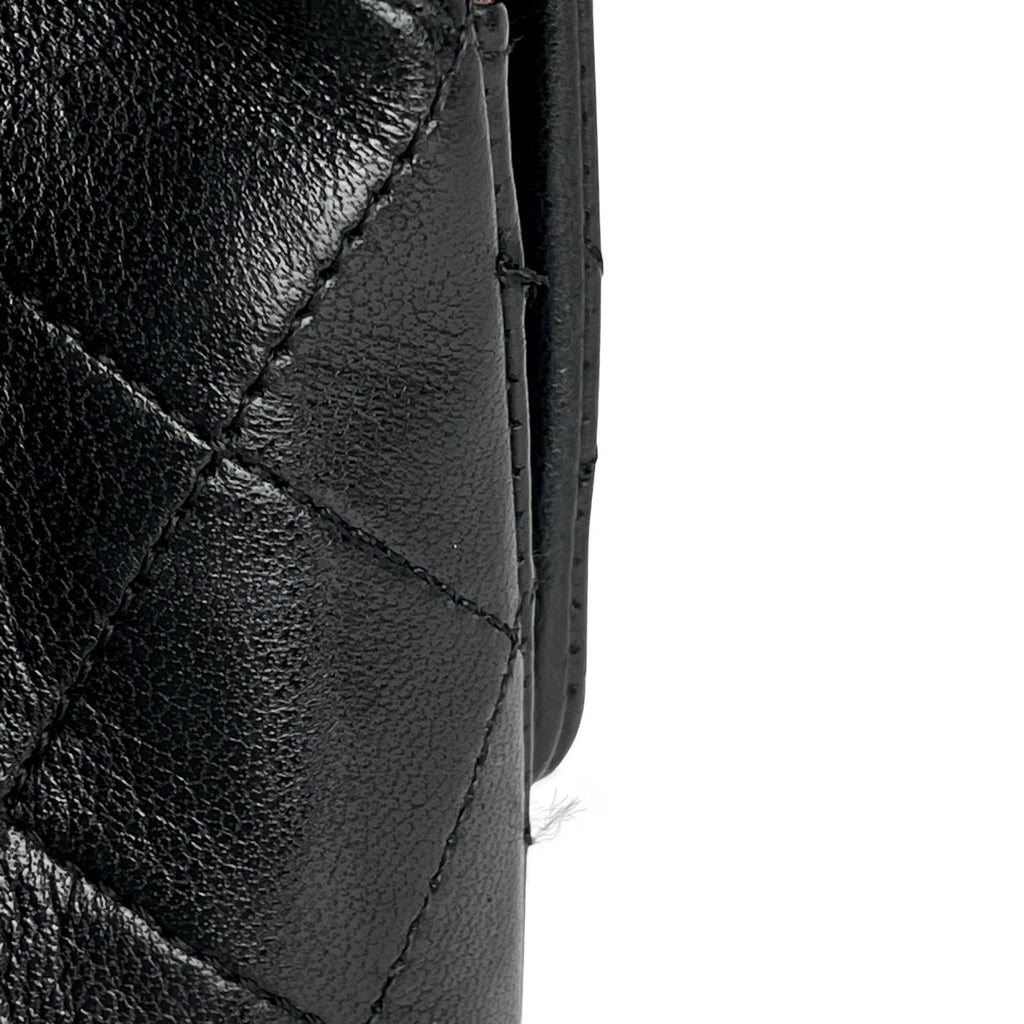 シャネル マトラッセ Wフラップ チェーン ショルダーバッグ ココマーク ショルダーバッグ レザー ブラック レディース 【中古】brbag