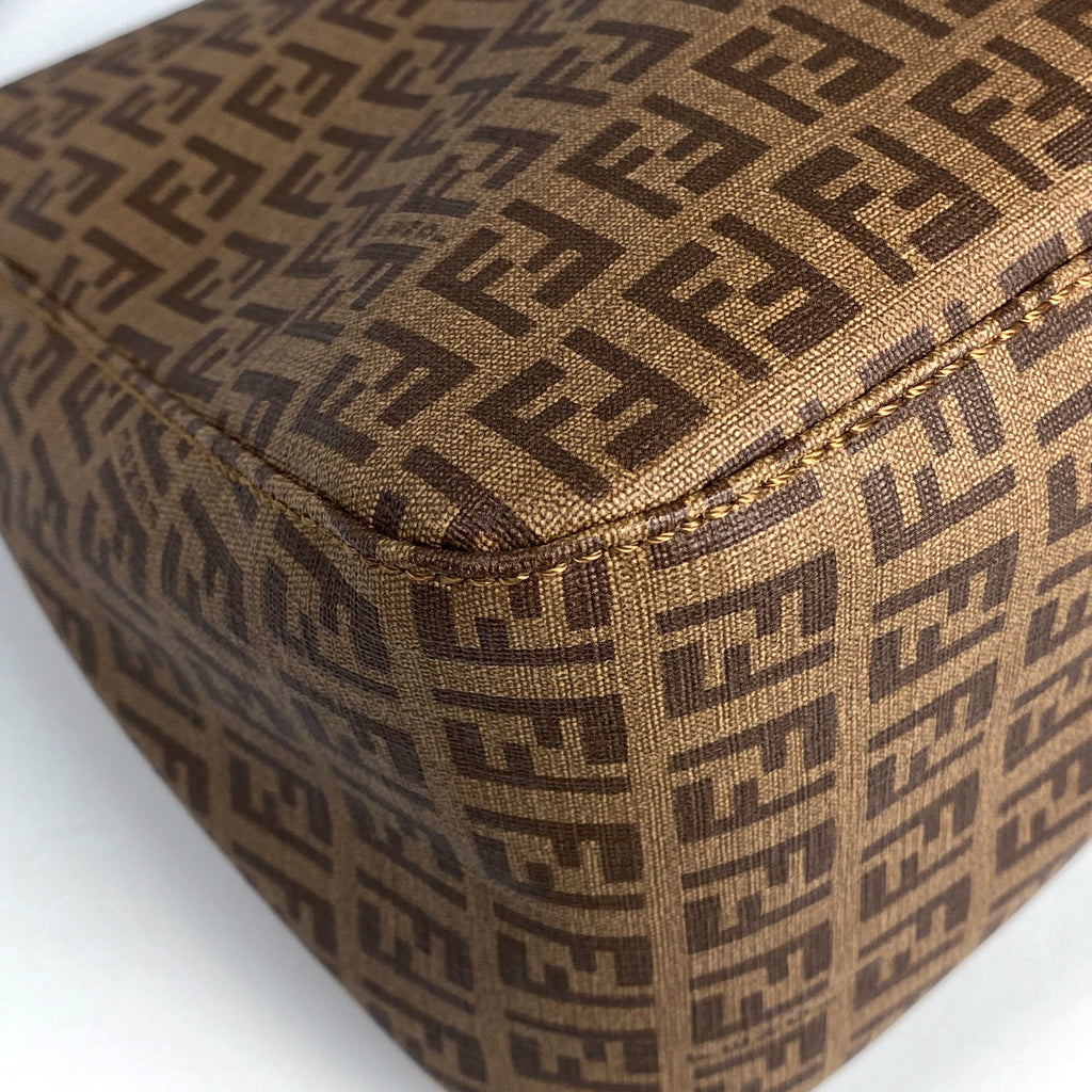 フェンディ ズッキーノ柄 ショルダーバッグ ハンドバッグ ワンショルダー マンマバゲット ショルダーバッグ コーティングキャンバス ブラウン 8BR001 レディース 【中古】brbag