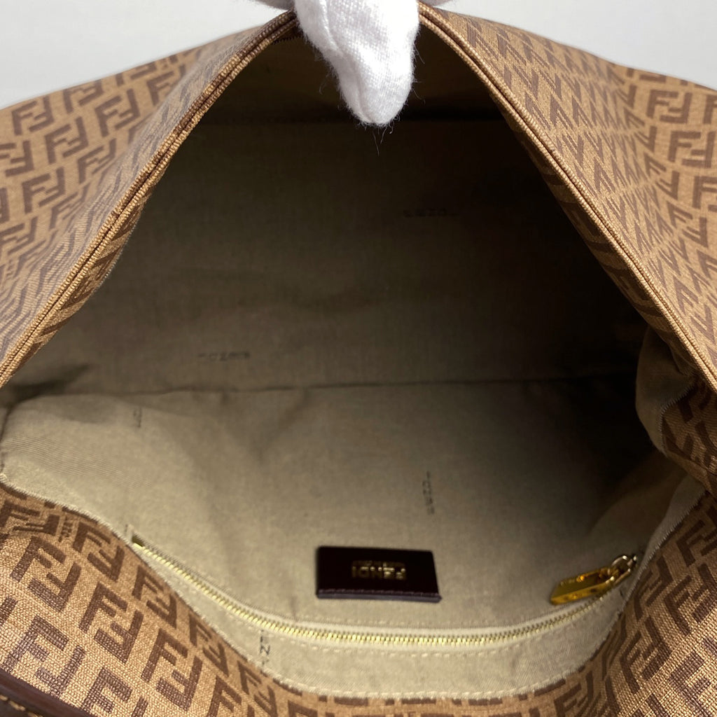 フェンディ ズッキーノ柄 ショルダーバッグ ハンドバッグ ワンショルダー マンマバゲット ショルダーバッグ コーティングキャンバス ブラウン 8BR001 レディース 【中古】brbag