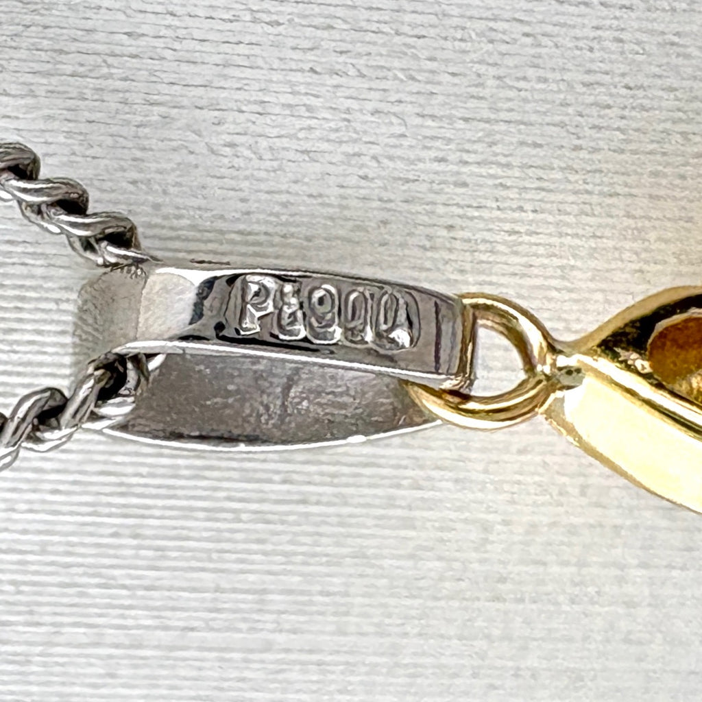 アクアマリン デザインネックレス プラチナ YG イエローゴールド メレダイヤ ペンダント ネックレス Pt900 K18 Pt850 レディース ノンブランドジュエリー 【中古】nbjwl