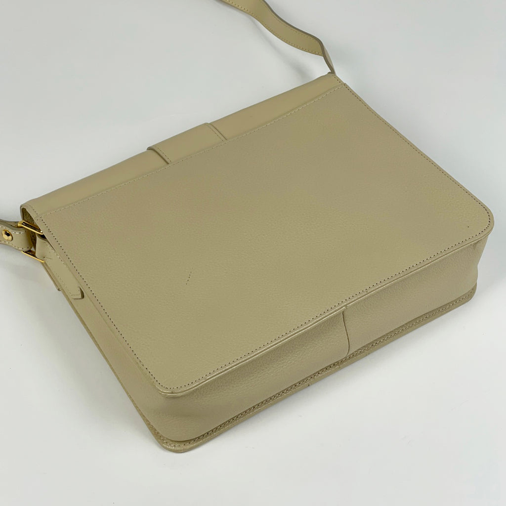 イヴ・サンローラン ロゴ ショルダーバッグ 斜め掛け ショルダーバッグ レザー アイボリー レディース 【中古】brbag