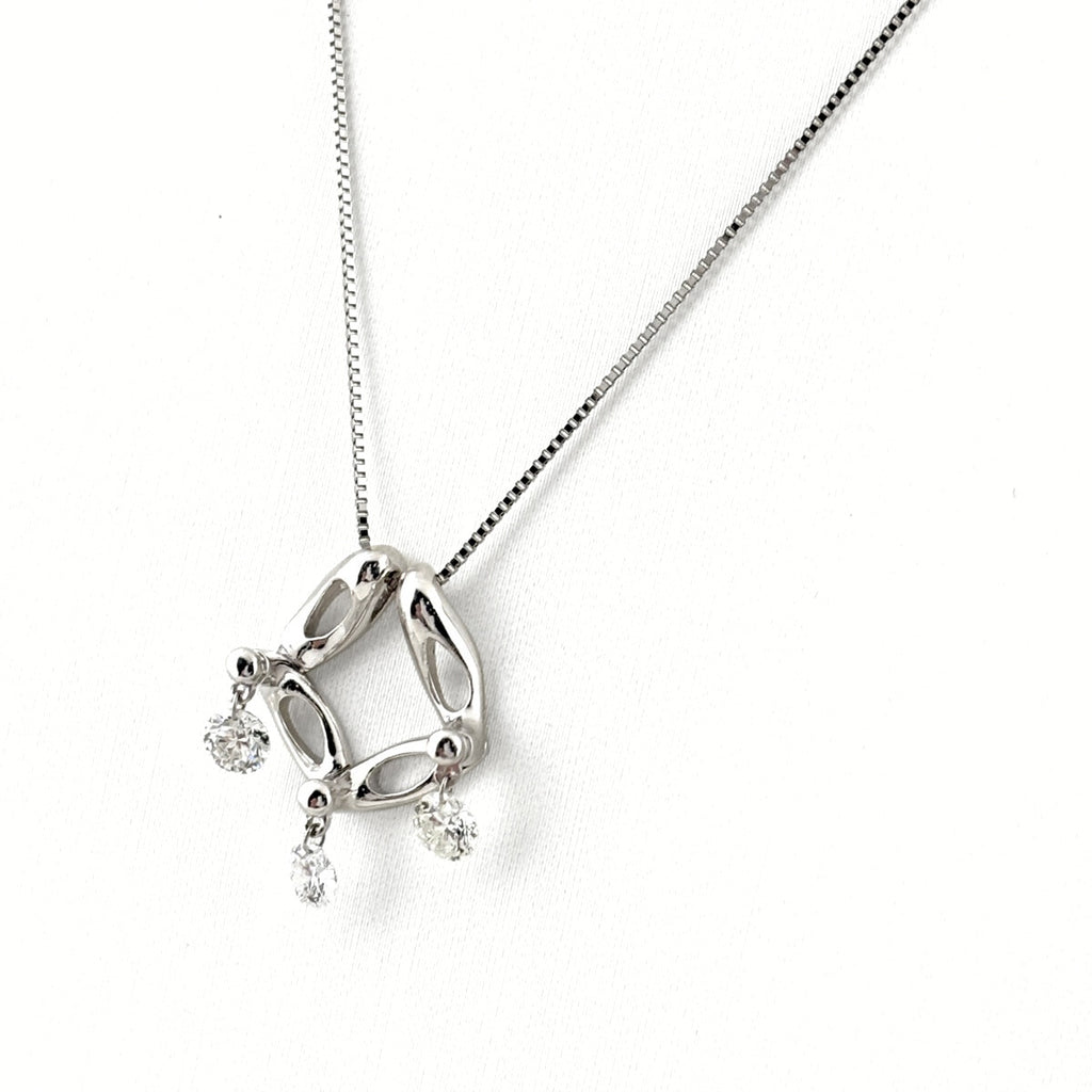 メレダイヤ デザインネックレス プラチナ ペンダント ネックレス Pt900 Pt850 ダイヤモンド レディース 【中古】nbjwl