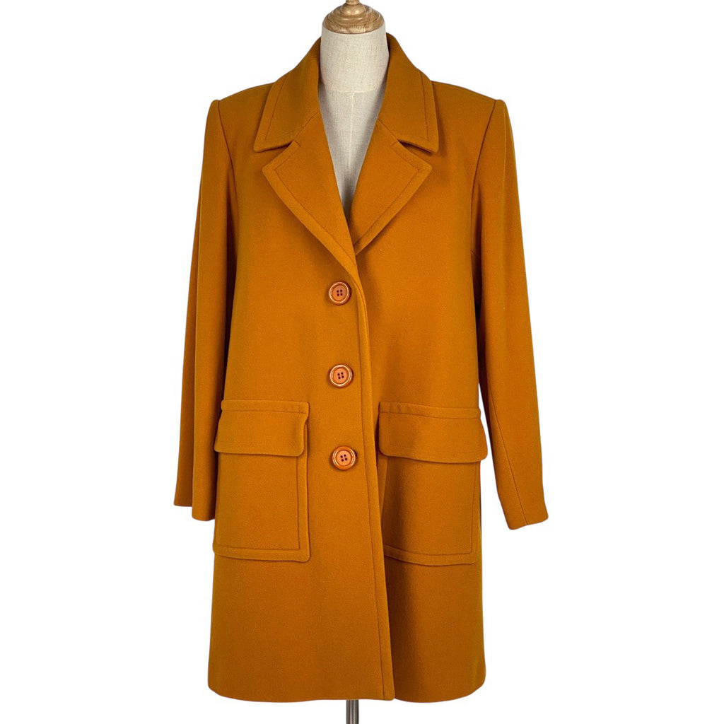 イヴ・サンローラン テーラード コート シングル アウター その他コート 毛 オレンジ レディース 【中古】brapp