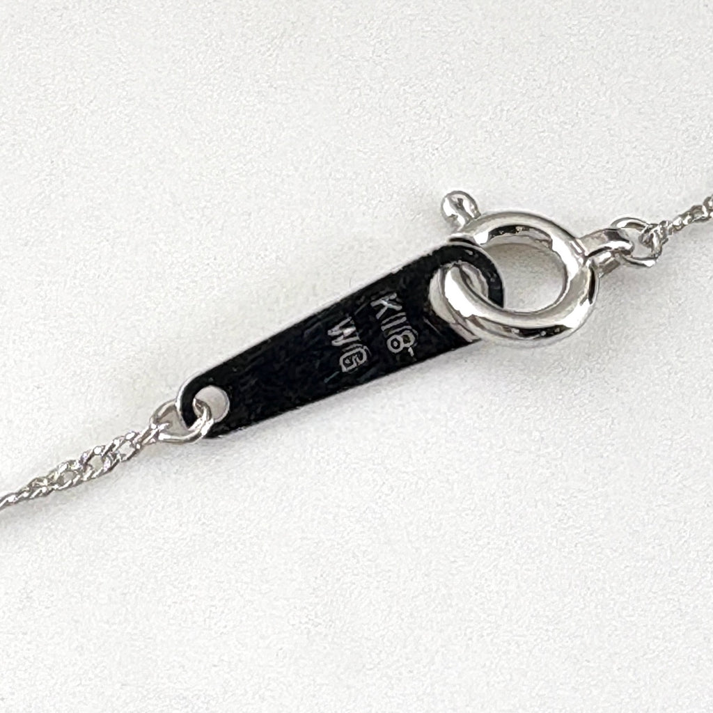 クロスモチーフ デザインネックレス WG ホワイトゴールド ペンダント メレダイヤ 十字架 ネックレス K18 WG ダイヤモンド レディース ノンブランドジュエリー 【中古】nbjwl