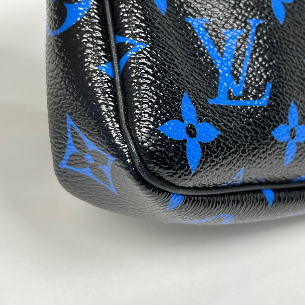 ルイ・ヴィトン ミニ ポシェット アクセソワール メイク コスメ モノグラムカラー アクセサリーポーチ モノグラム ノワール ブルー M67237 レディース 【中古】brbag