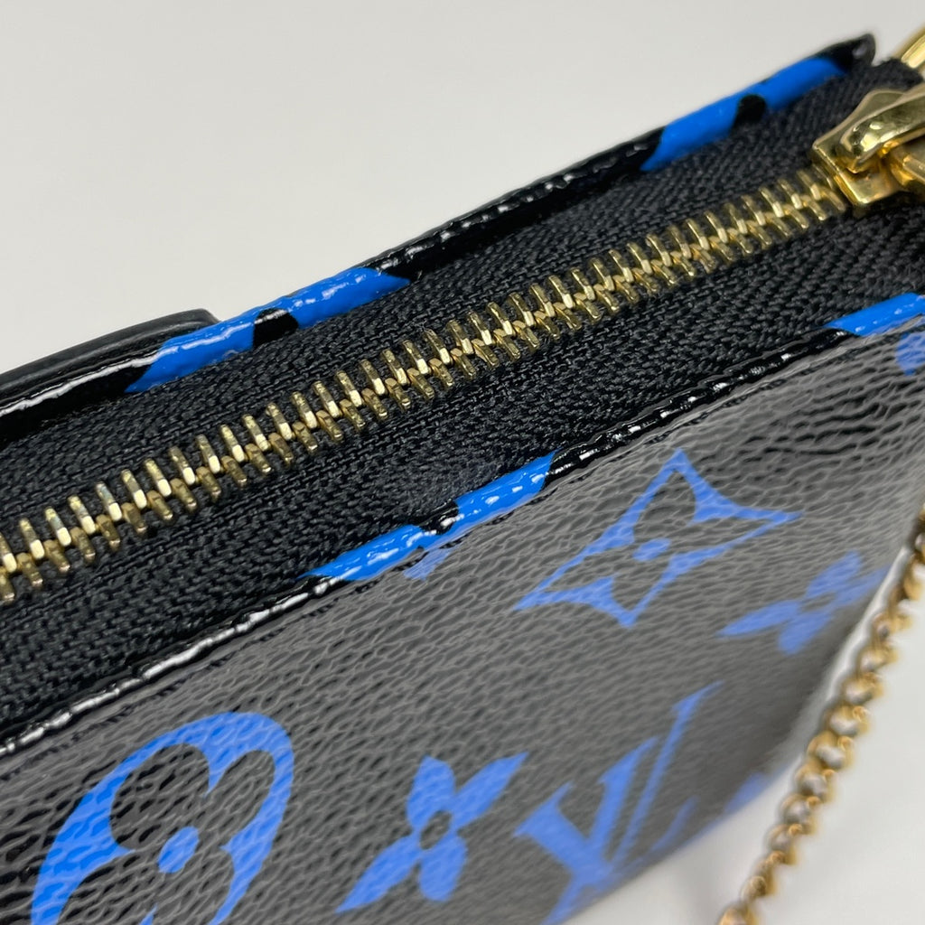 ルイ・ヴィトン ミニ ポシェット アクセソワール メイク コスメ モノグラムカラー アクセサリーポーチ モノグラム ノワール ブルー M67237 レディース 【中古】brbag