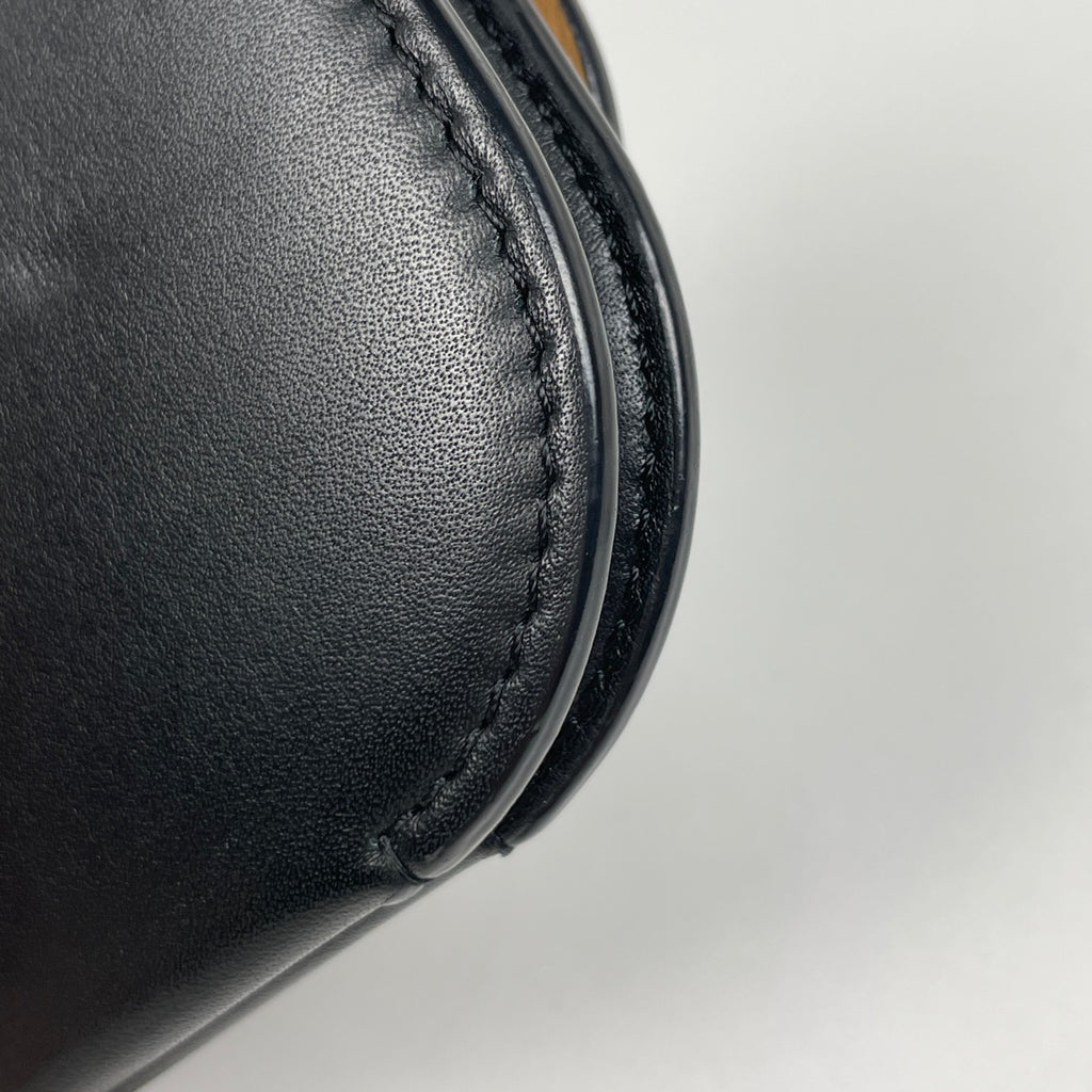 ロエベ ゴヤ カードケース アナグラム カードホルダー 名刺入れ コインケース カードケース レザー ブラック レディース 【中古】brbag