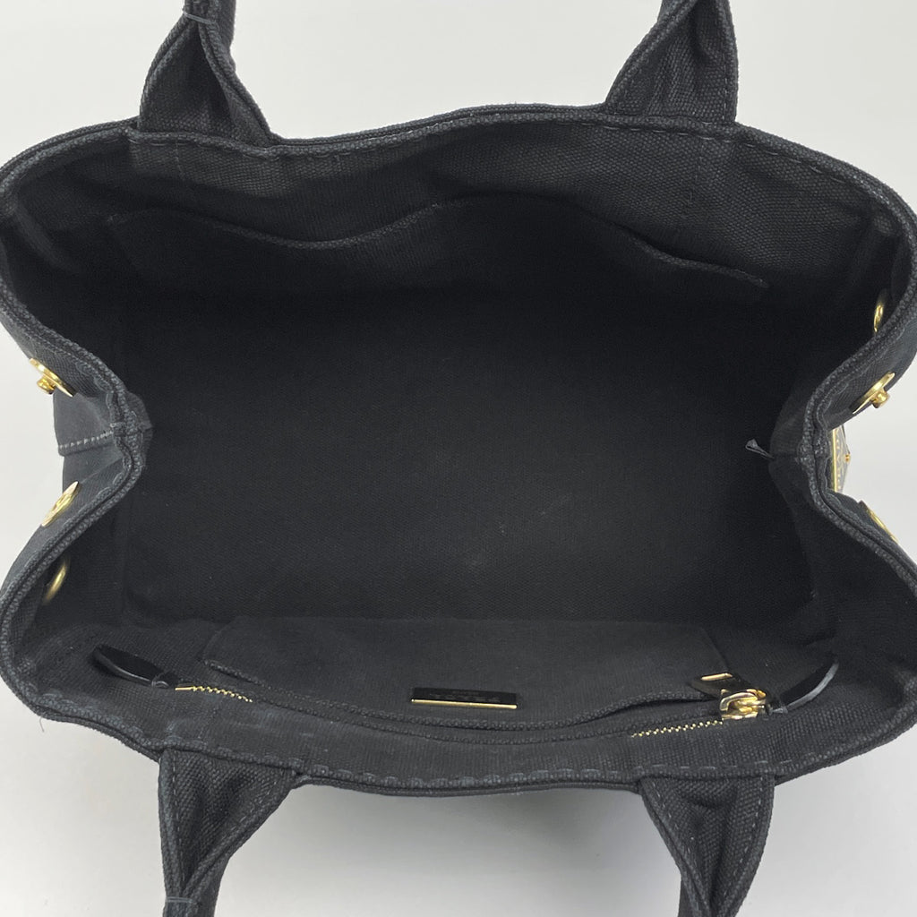 プラダ カナパ トート 2WAY ショルダーバッグ トートバッグ キャンバス ネロ(ブラック) レディース 【中古】brbag