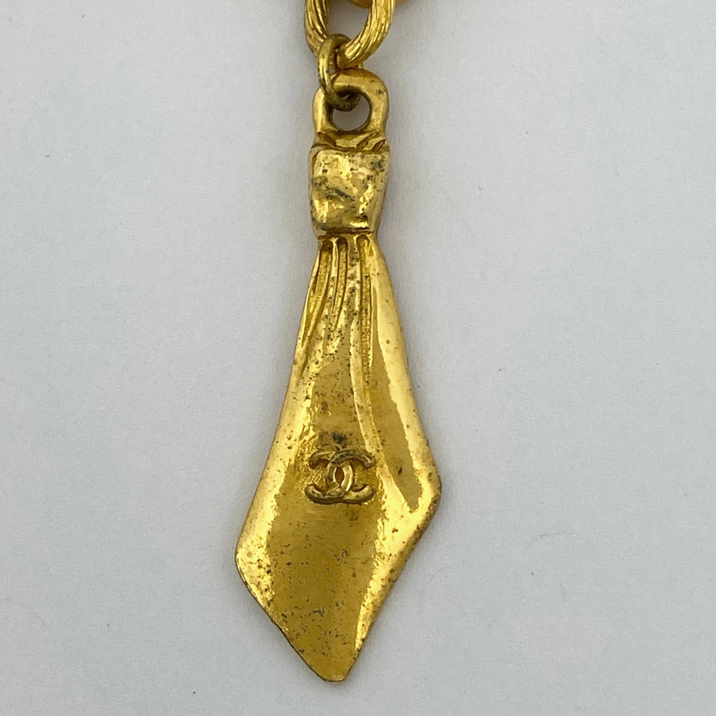 シャネル ココマーク ネックレス ネクタイモチーフ ネックレス GP ゴールド レディース 【中古】bracc