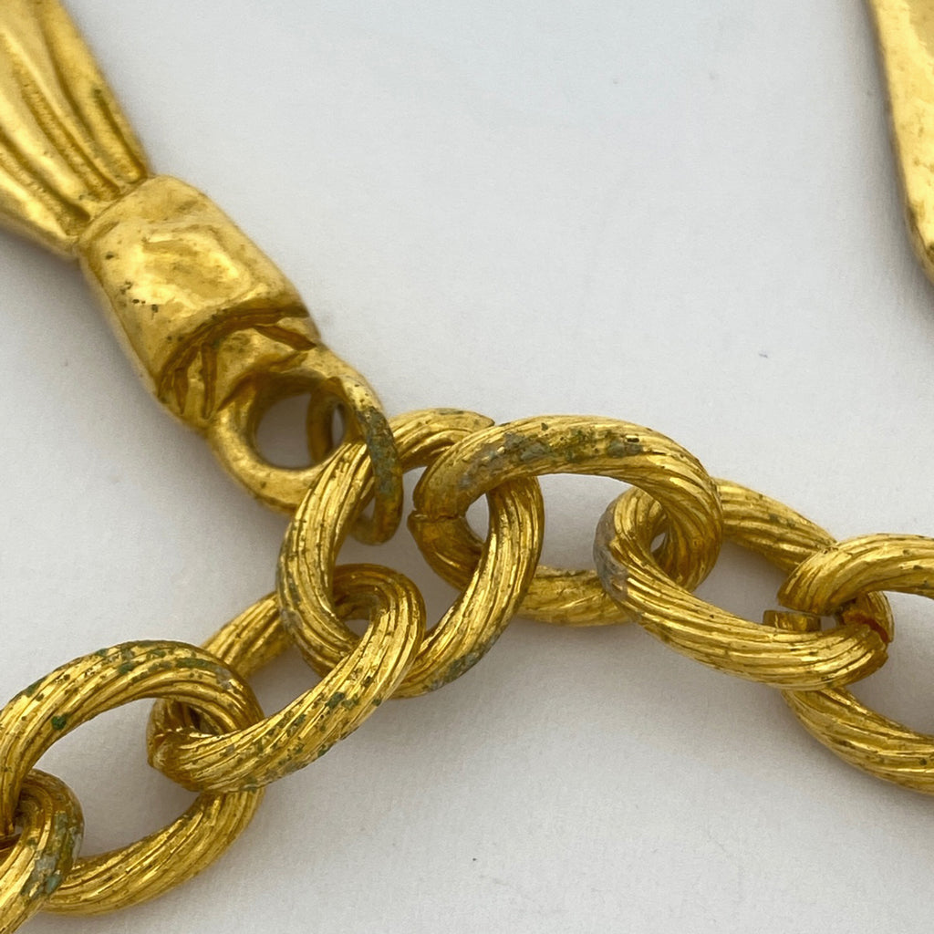 シャネル ココマーク ネックレス ネクタイモチーフ ネックレス GP ゴールド レディース 【中古】bracc