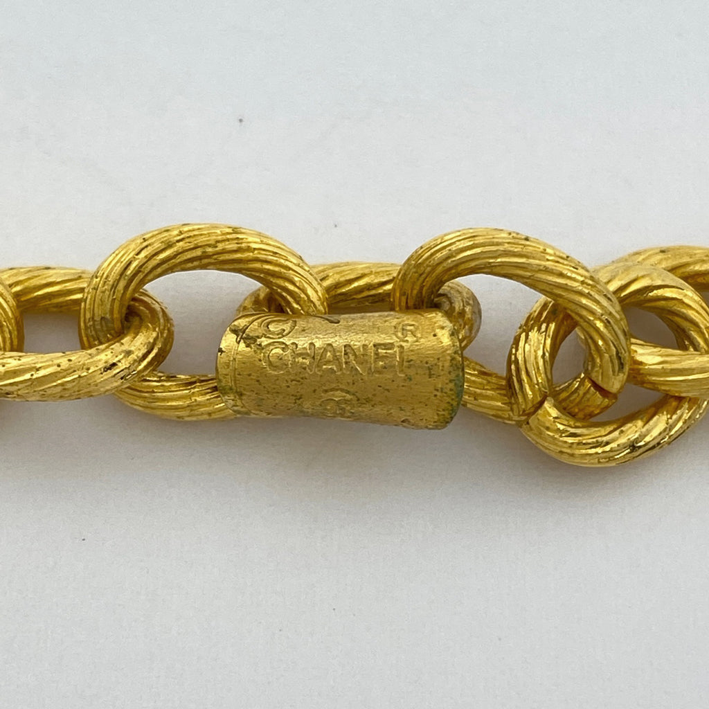 シャネル ココマーク ネックレス ネクタイモチーフ ネックレス GP ゴールド レディース 【中古】bracc