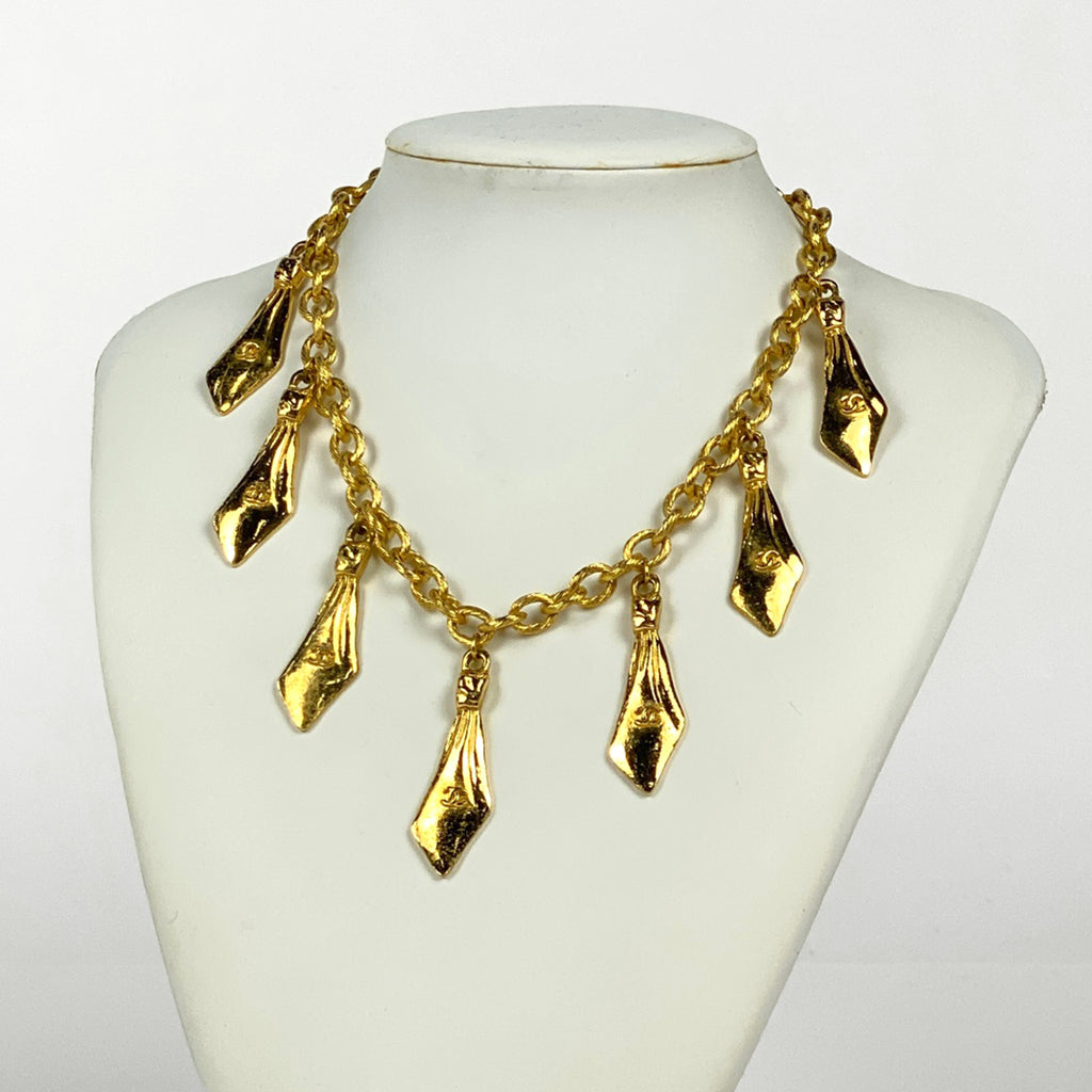 シャネル ココマーク ネックレス ネクタイモチーフ ネックレス GP ゴールド レディース 【中古】bracc