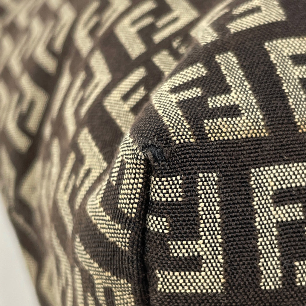 フェンディ ズッキーノ柄 トートバッグ ハンドバッグ トートバッグ キャンバス ブラウン 8BH074 レディース 【中古】brbag