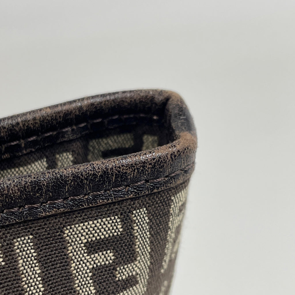 フェンディ ズッキーノ柄 トートバッグ ハンドバッグ トートバッグ キャンバス ブラウン 8BH074 レディース 【中古】brbag