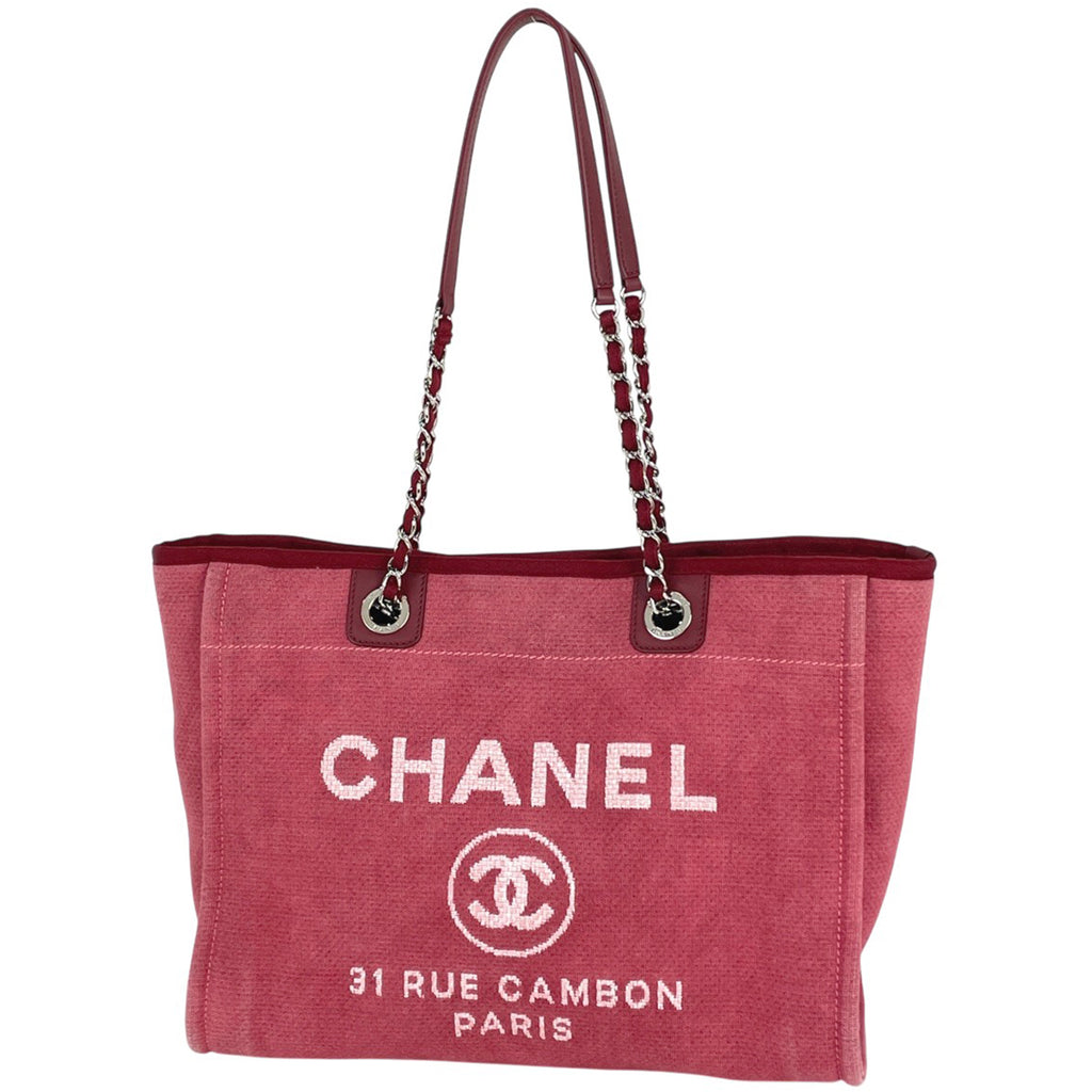 シャネル ドーヴィルライン チェーン トートバッグ ココマーク ショルダーバッグ トートバッグ キャンバス レッド A67001 レディース 【中古】brbag