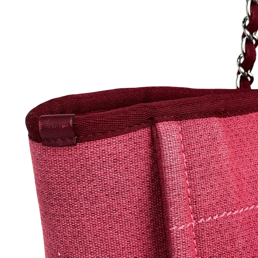 シャネル ドーヴィルライン チェーン トートバッグ ココマーク ショルダーバッグ トートバッグ キャンバス レッド A67001 レディース 【中古】brbag