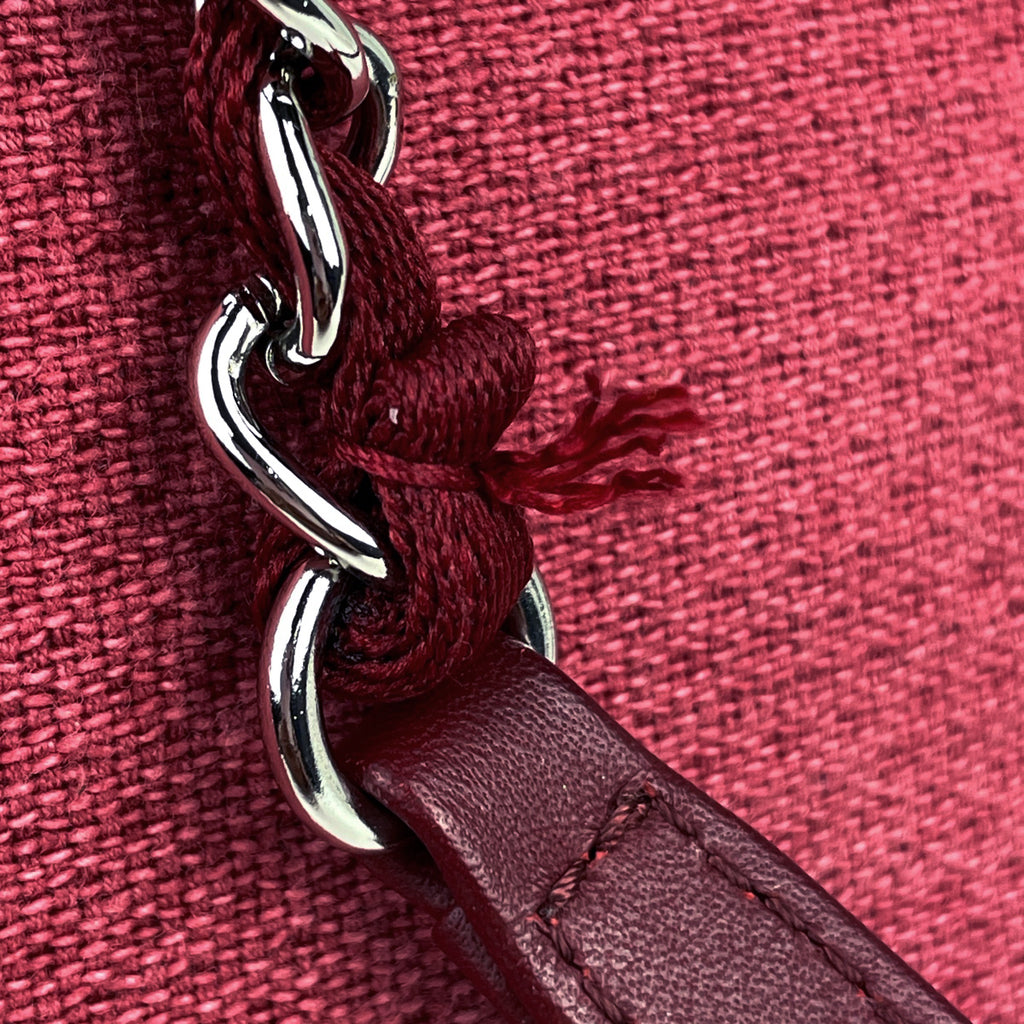 シャネル ドーヴィルライン チェーン トートバッグ ココマーク ショルダーバッグ トートバッグ キャンバス レッド A67001 レディース 【中古】brbag