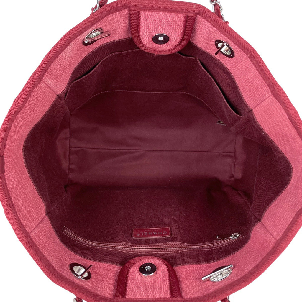 シャネル ドーヴィルライン チェーン トートバッグ ココマーク ショルダーバッグ トートバッグ キャンバス レッド A67001 レディース 【中古】brbag