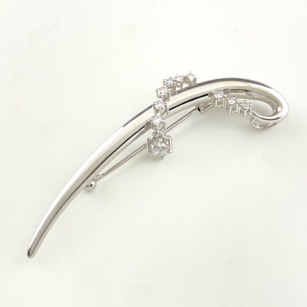 タサキ メレダイヤ デザインブローチ プラチナ ブローチ Pt900 ダイヤモンド レディース 【中古】brjwl