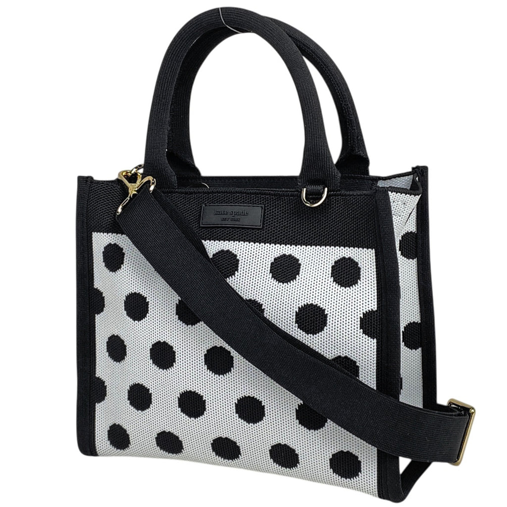 ケイトスペード ドット柄 ハンドバッグ 2WAY ショルダーバッグ ハンドバッグ ポリエステル ブラック ホワイト レディース 【中古】brbag
