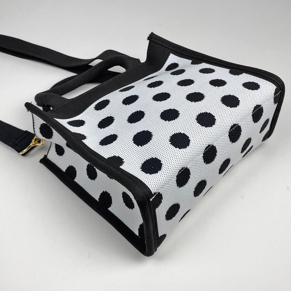 ケイトスペード ドット柄 ハンドバッグ 2WAY ショルダーバッグ ハンドバッグ ポリエステル ブラック ホワイト レディース 【中古】brbag