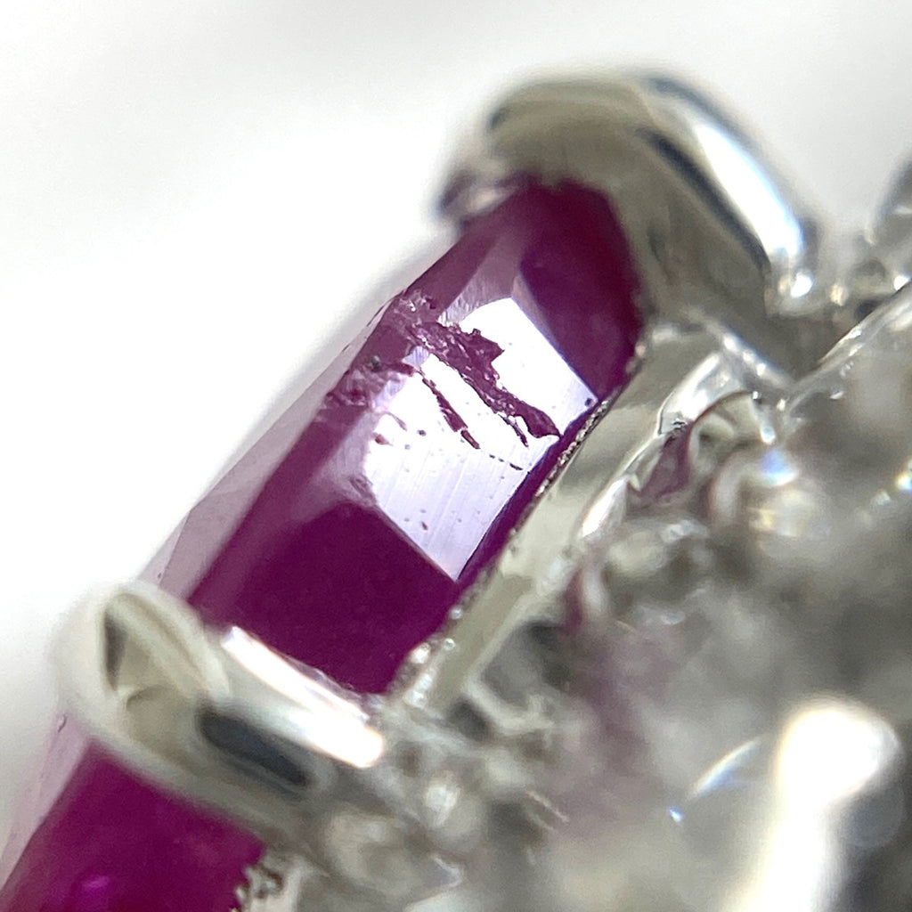 ルビー デザインリング プラチナ 指輪 メレダイヤ リング 12号 Pt900 ルビー ダイヤモンド レディース 【中古】nbjwl