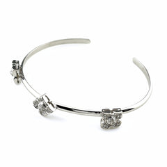 フラワーモチーフ デザインブレスレット メレダイヤ 腕輪 バングル ブレスレット 750 ダイヤモンド レディース 【中古】nbjwl