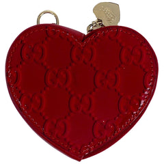 グッチ GG柄 コインケース ハート 小銭入れ コインケース パテントレザー レッド 152615 レディース 【中古】brbag