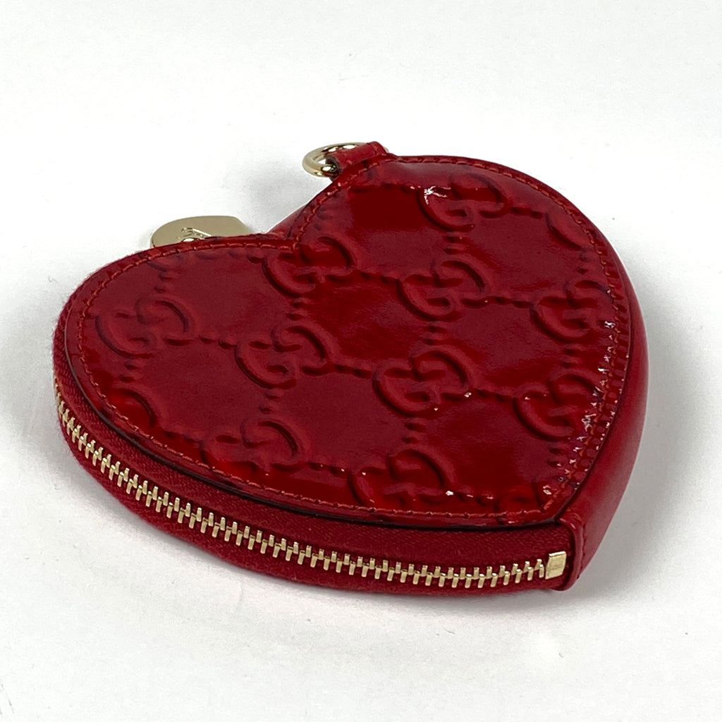グッチ GG柄 コインケース ハート 小銭入れ コインケース パテントレザー レッド 152615 レディース 【中古】brbag