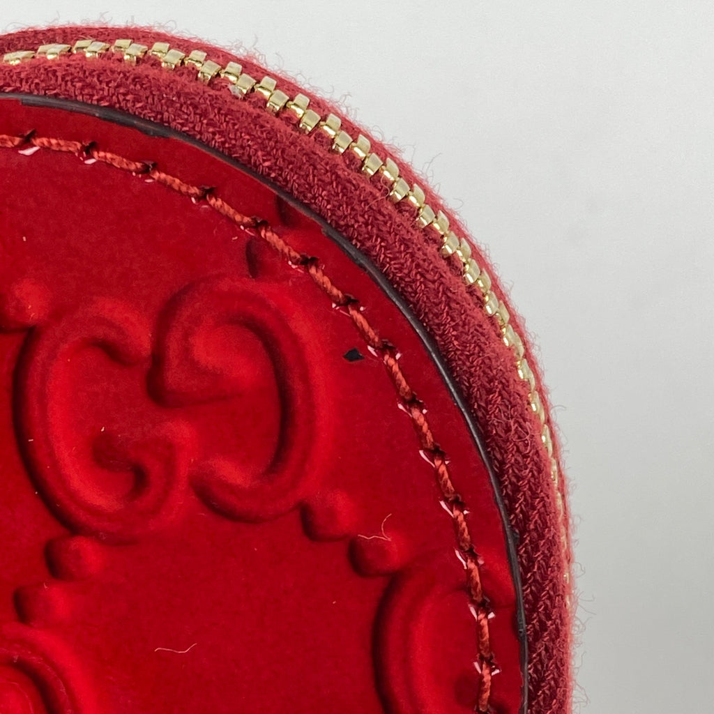 グッチ GG柄 コインケース ハート 小銭入れ コインケース パテントレザー レッド 152615 レディース 【中古】brbag