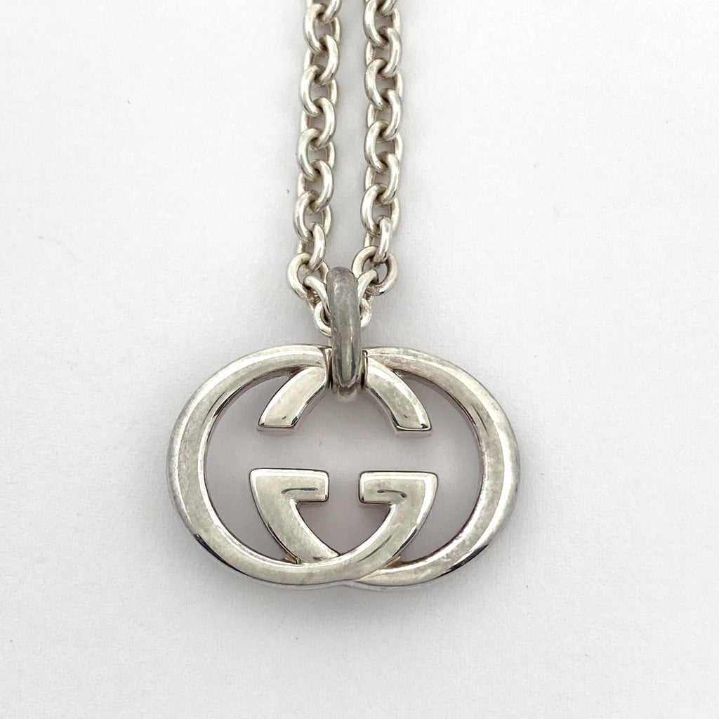 グッチ GGロゴ ネックレス インターロッキングG ネックレス シルバー925 シルバー レディース 【中古】bracc