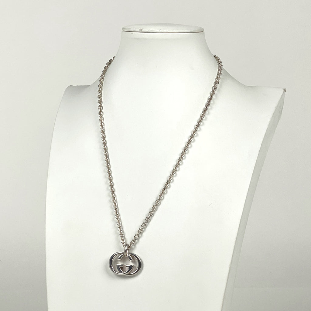 グッチ GGロゴ ネックレス インターロッキングG ネックレス シルバー925 シルバー レディース 【中古】bracc
