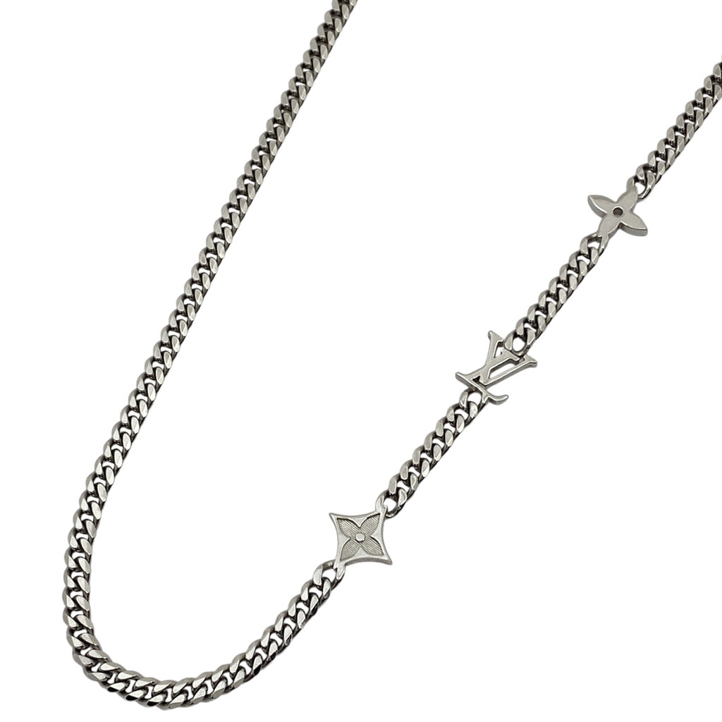 ルイ・ヴィトン モノグラム ロウ ネックレス ネックレス メタル シルバー レディース 【中古】bracc